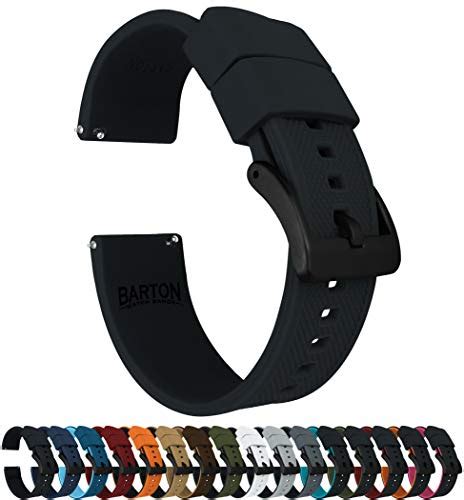 Barton Elite Silicone Watch Bands - Black Buckle Quick Release Best ...