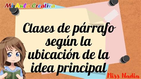 CLASES DE PÁRRAFO SEGUN LA UBICACIÓN DE LA IDEA PRINCIPAL