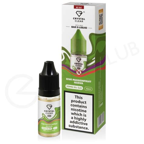 Kiwi Passionfruit Guava Crystal Clear Nic Salt E Liquid 3 For 10