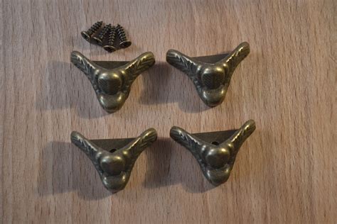 Box Feet Antique Brass Finish Set Of 4 Prokraft