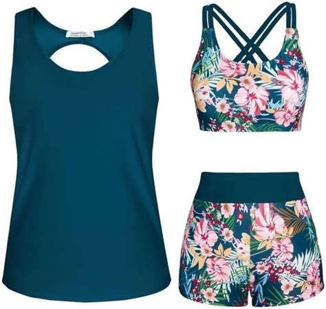 Tankini dámské plavky s regulací bříška dílný bikini dámský komplet vršek bikin push up