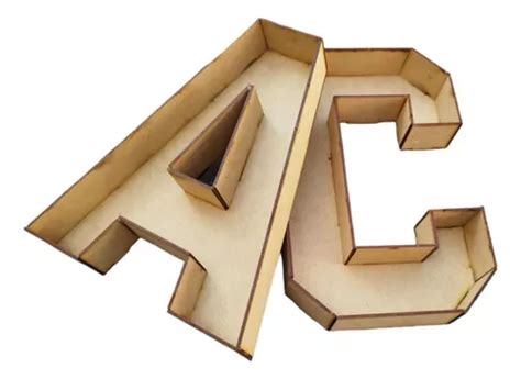 Abecedario 3d Letra Hueca Madera Mdf 3mm Corte Láser 25cm