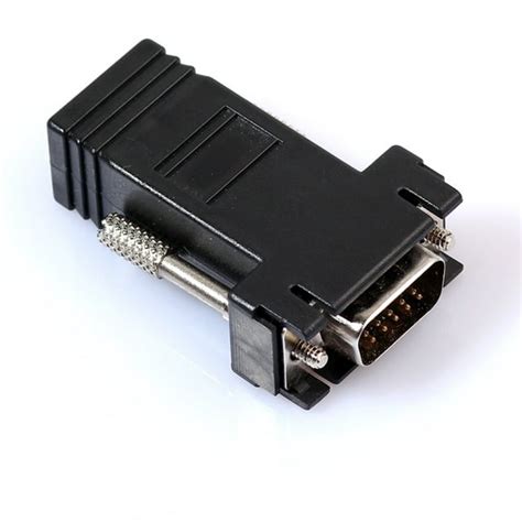 Vga Extender Male To Lan Cat5 Cat6 Rj45 Female Network Cable Adapter Kit