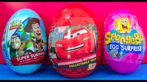 Toy Story 3 Surprise Egg Cars Surprise Egg Sponge Bob Surprise Egg Youtube