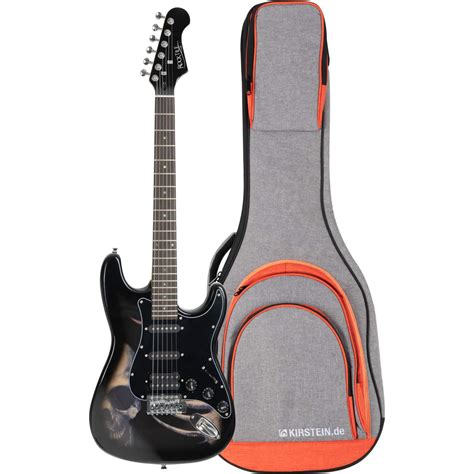 Rocktile Pro ST60 SK E Gitarre Skull Gigbag Set