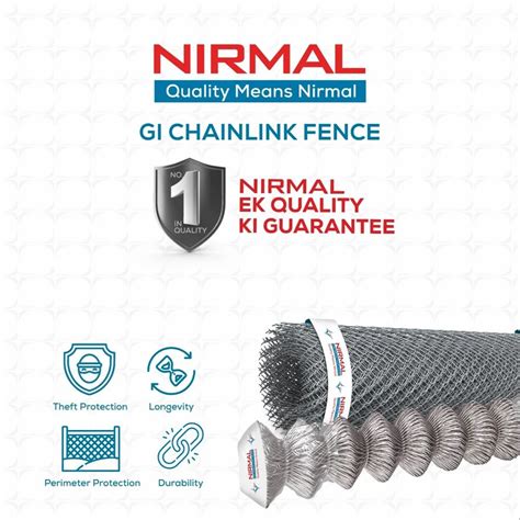 Nirmal GI Chain Link Wire Mesh Height 3 Feet Mesh Size 4 X 4 Inch