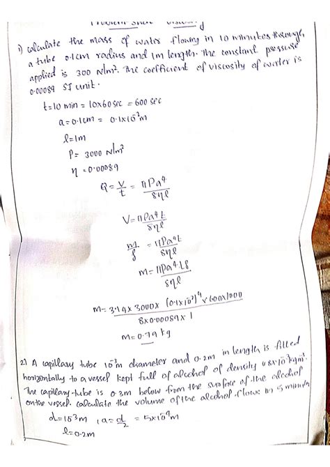 SOLUTION Viscosity Problem Sheets Studypool