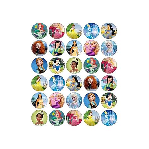 30 X Disney Princess Edible Cupcake Toppers Wafer Paper Fairy Cake