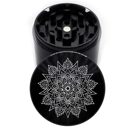 Grinder Sharktooth Mandala Black 63mm 4 Piece Tahoe Grinder Company