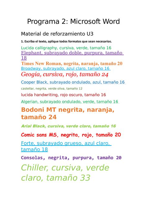 Programa 2 U3 Programa 2 Microsoft Word Material De Reforzamiento U