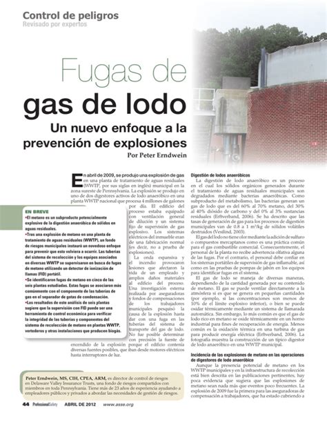 Fugas De Gas De Lodo Un Nuevo Enfoque A La Prevenci N De Explosiones