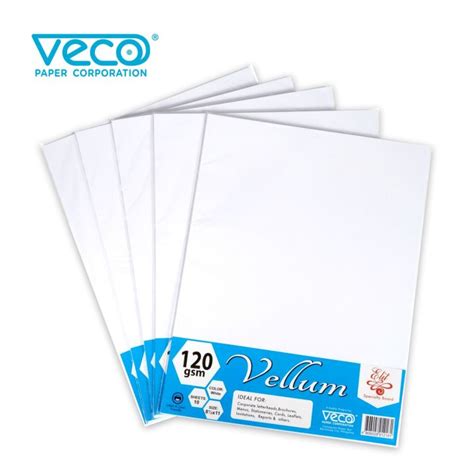 Veco Elit Vellum Board 120gsm White 8 5x11in 10sheets Set X 5 Sets 50