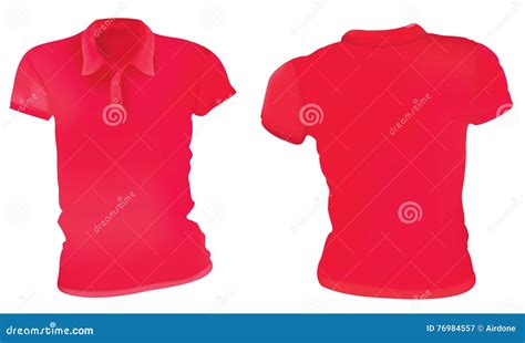 Women Red Polo Shirts Template Stock Vector Illustration Of Front