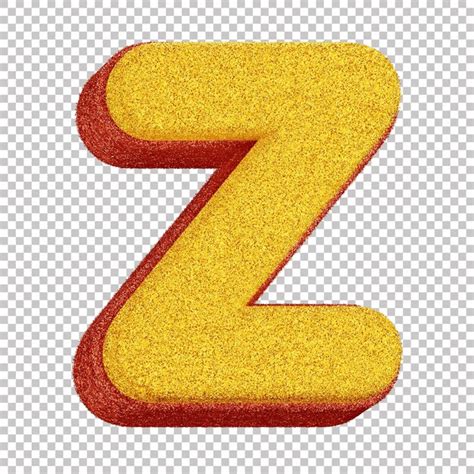 3d Glitter Letter Z Para La Composición Del Carnaval Amarillo Con Contorno Rojo En Fondo