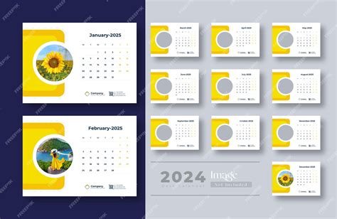 Premium Vector Desk Calendar 2025 Template Design Professional