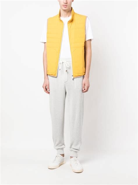 Brunello Cucinelli Feather Down Padded Gilet Yellow Farfetch