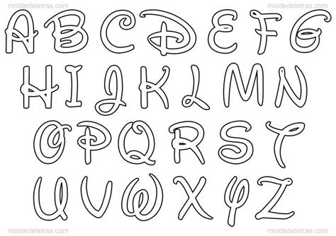 Molde De Letras E Números Estilo Walt Disney Para Baixar Letras Da