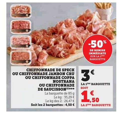 Promo Chiffonnade De Speck Ou Chiffonnade Jambon Cru Ou Chiffonnade