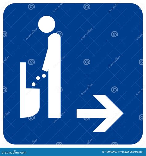 Toilet At The Male Urinal On The Right Symbol Sign Vector Illustration