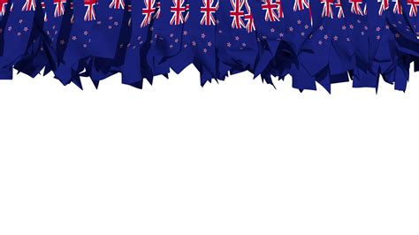 New Zealand Flag Different Shapes Of Cloth Stripe Hanging From Top