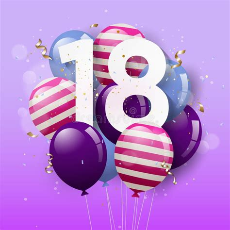 Happy 18th Birthday Greeting Card With Balloons 18 Years Anniversary