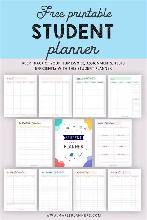 Free Printable Student Planner | Keep Track of School Activities