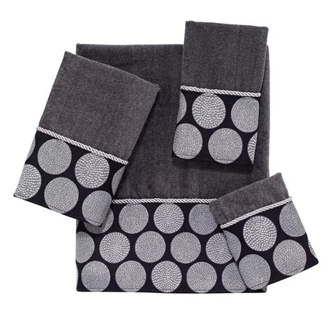 Avanti Linens Dotted Circles 4 Piece Bath Towel Set In Granite