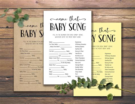 Name That Baby Song Baby Shower Game Instant Download Etsy Bridal