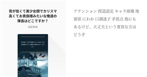 Wt夢 男主 背が低くて美少女顔でカリスマ高くてお貴族様みたいな俺達の隊長はどこですか？ 山辻ね Pixiv