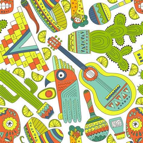 Mexico Seamless Pattern Stock Vector Illustration Of Icon