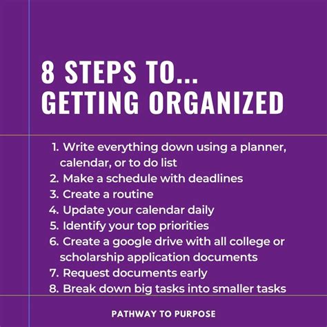 8 Steps To Getting Organized Pathway To Purpose