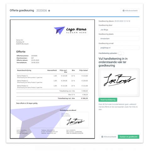 Offerte Maken Digitale Handtekening Facturatie Office