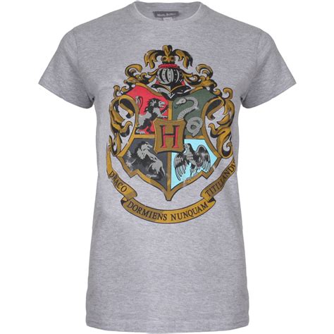 Harry Potter Women's Hogwarts Crest T-Shirt - Sport Grey Merchandise ...