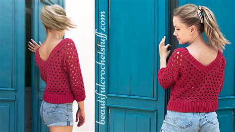 Crochet V Neck Sweater Free Pattern Beautiful Crochet Stuff