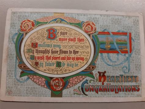 Heartiest Congratulations 1912 Vintage Postcard Etsy