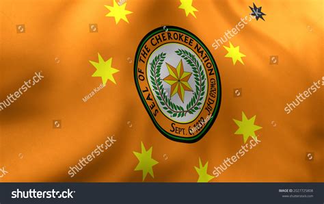 Native American Flag Waving Cherokee Nation Stock Illustration ...