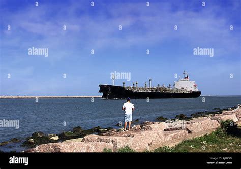 tanker ship coming  port stock photo alamy