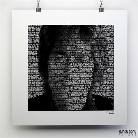 John Lennon Imagine Lyrics Poster The Beatles Music Wall Art