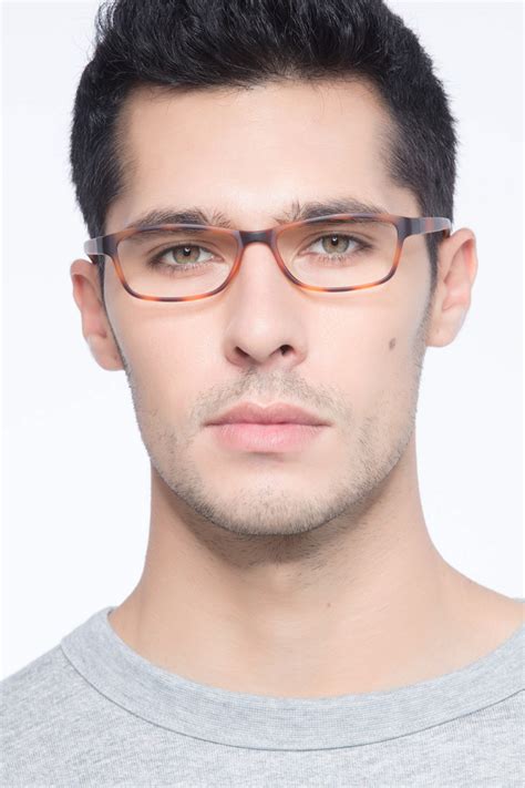 Versus Rectangle Matte Tortoise Full Rim Eyeglasses Eyebuydirect Canada