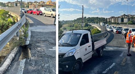 Si Apre Una Voragine In Strada Chiuso Lo Svincolo Traffico In Tilt