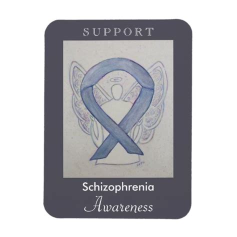 Schizophrenia Awareness Ribbon Angel Custom Magnet