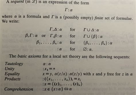 Axioms of a Local Set Theory - Mathematics Stack Exchange