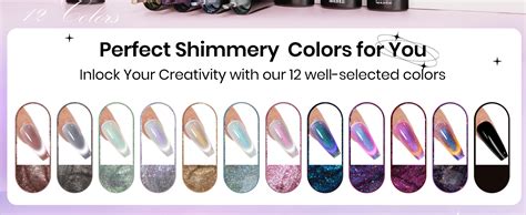 Supwee Magnetic Gel Nail Polish Glitter Auroras Shining Cat Magnet Gel Set 12 Colors Crystal 9d