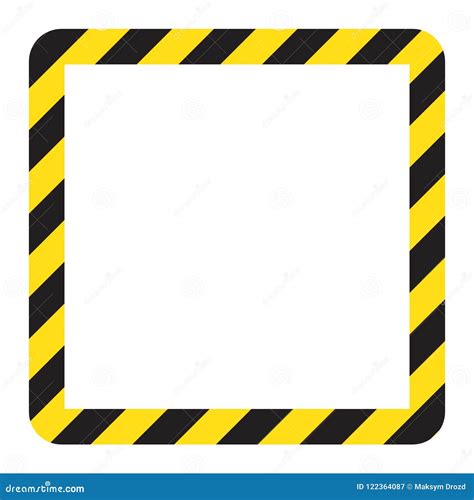 Warning Striped Square Frame Warning To Be Careful Potential Danger