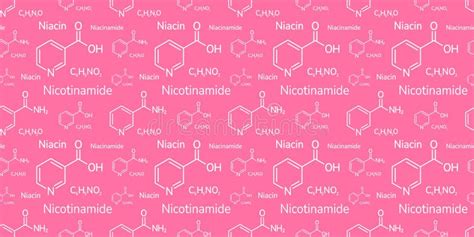 Niacin And Niacinamide Skeletal Formula Vector Illustration