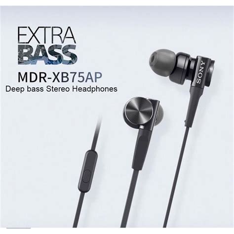SONY MDR-XB75AP Headphones 3.5mm Wired Earbuds Music Earphone Smart ...