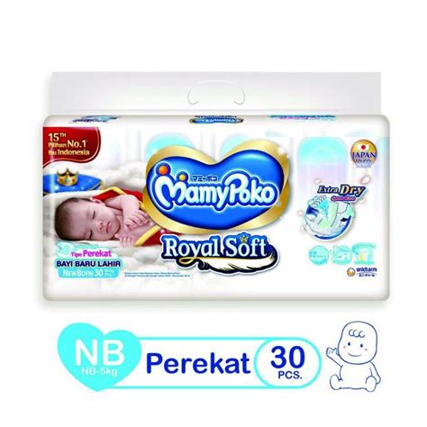 Jual MamyPoko Royal Soft Extra Dry Perekat NB 30pcs Shopee Indonesia