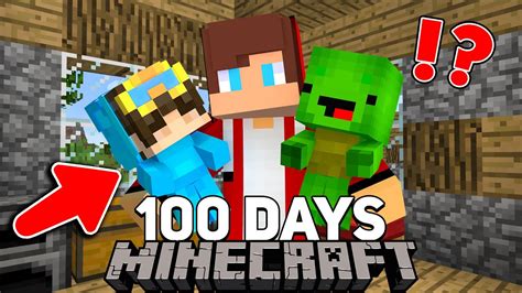 I Survived 100 Days With A Baby Mikey Nico In Minecraft Maizen JJ