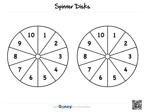 Printable Spinner 1 10 - Printable Word Searches