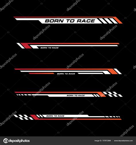 Sport Racing Stripes Car Stickers Vinyl Decal Templates Isolated Set